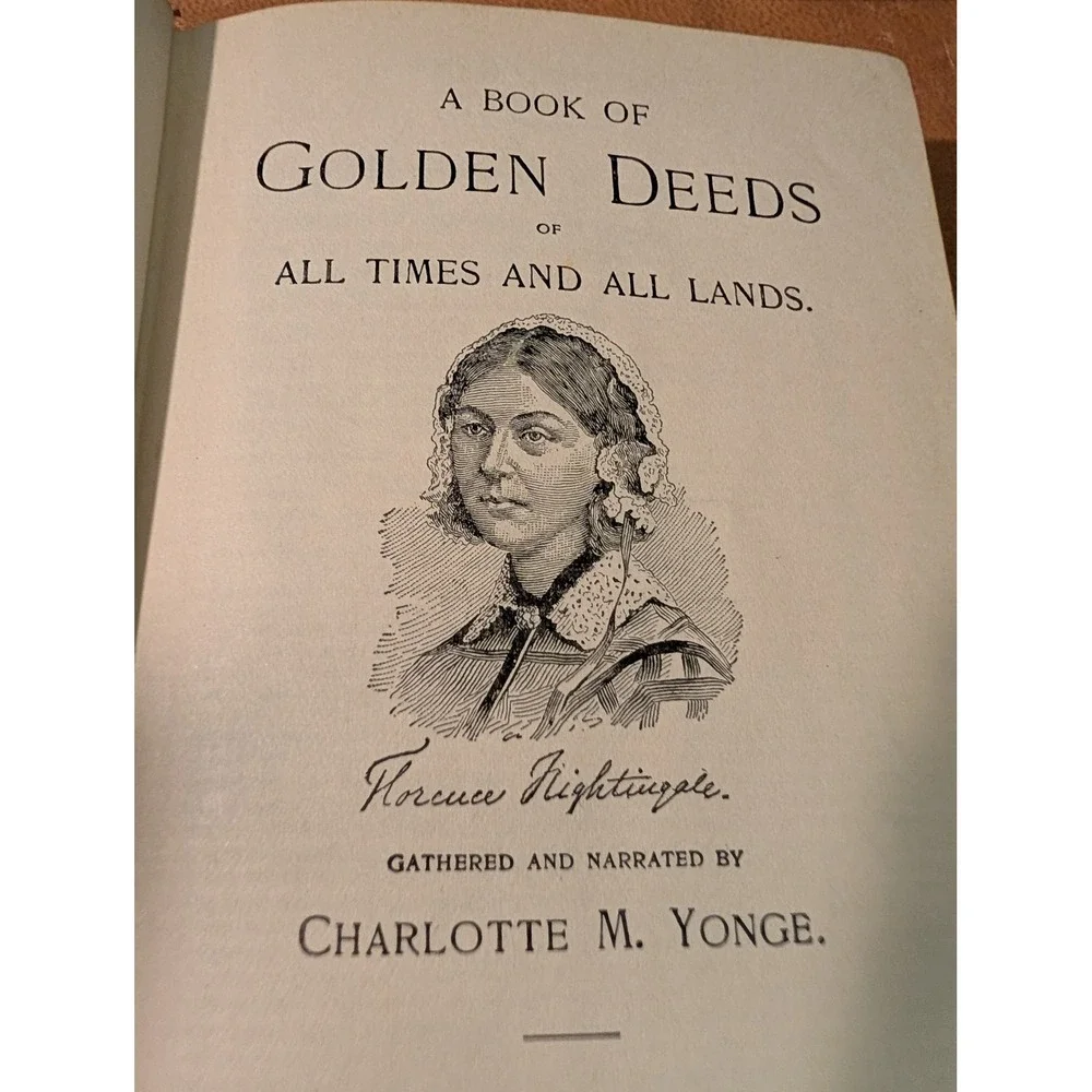 Antique 1895 A Book of Golden Deeds Louis Klopsch Red Gilt Hardcover Book